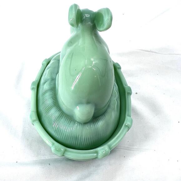 SUR LA TABLE Green Jadeite Bunny Rabbit Covered Dish - Picture 5 of 8